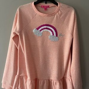 Flippy Rainbow Top by Betsy Johnson for Girls/Large-12/Peach